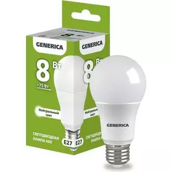 Светодиодная лампа GENERICA LL-A60-08-230-40-E27-G