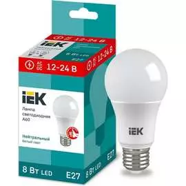 Светодиодная лампа IEK LLE-A60-08-12-24-40-E27