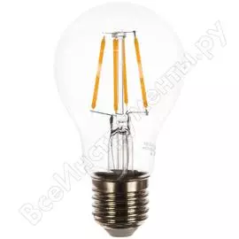 Светодиодная лампа in home led-a60-deco 5вт 230в е27 3000к 450лм прозрачная 4690612008028