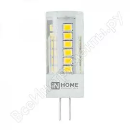 Светодиодная лампа in home led-jc-vc 3вт 12в g4 6500к 270лм 4690612019802