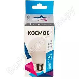 Светодиодная лампа КОСМОС LED Экономик A60 15Вт 220В E27 4500К LkecLED15wA60E2745 452434