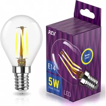 Светодиодная лампа REV PREMIUM FILAMENT LED G45 E14 5Вт, 2700K 32357 0