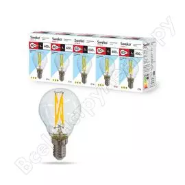 Светодиодная лампа sweko 5 шт 17led-g45-4w-230-4000k-e14-cl