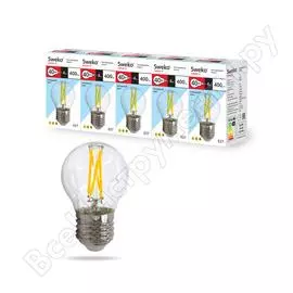 Светодиодная лампа sweko 5 шт 17led-g45-4w-230-4000k-e27-cl