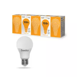 Светодиодная лампа sweko 5 шт 42led-a60-10w-230-3000k-e27-p