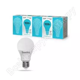 Светодиодная лампа sweko 5 шт 42led-a60-10w-230-4000k-e27-p