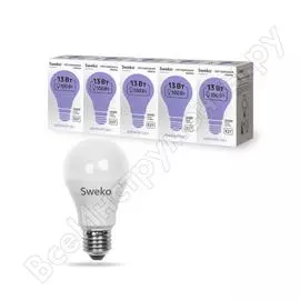 Светодиодная лампа sweko 5 шт 42led-a60-13w-230-6500k-e27