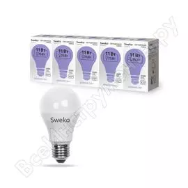 Светодиодная лампа sweko 5 шт 42led-a60-11w-230-6500k-e27