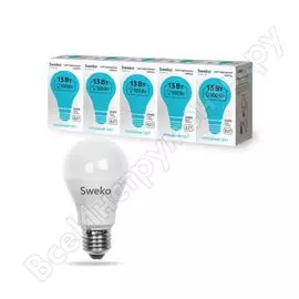 Светодиодная лампа sweko 5 шт 42led-a60-13w-230-4000k-e27