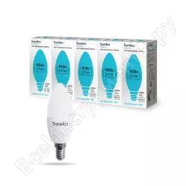Светодиодная лампа sweko 5 шт 42led-c35-10w-230-4000k-e14
