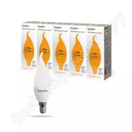 Светодиодная лампа sweko 5 шт 42led-c35-7w-230-3000k-e14-t