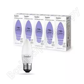 Светодиодная лампа sweko 5 шт 42led-c35-7w-230-6500k-e27