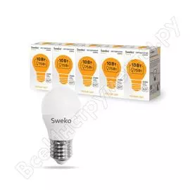 Светодиодная лампа sweko 5 шт 42led-g45-10w-230-3000k-e27