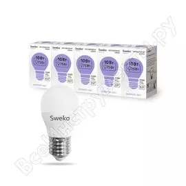 Светодиодная лампа sweko 5 шт 42led-g45-10w-230-6500k-e27