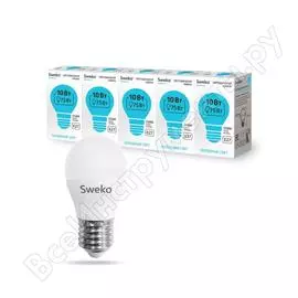 Светодиодная лампа sweko 5 шт 42led-g45-10w-230-4000k-e27