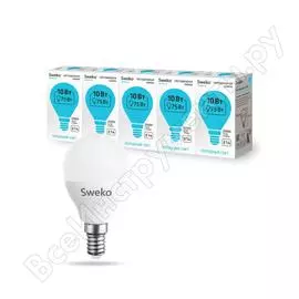 Светодиодная лампа sweko 5 шт 42led-g45-10w-230-4000k-e14