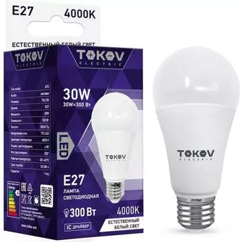 Светодиодная лампа TOKOV ELECTRIC TKE-A70-E27-30-4K