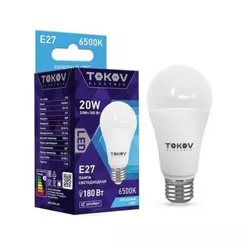 Светодиодная лампа TOKOV ELECTRIC TKE-A60-E27-20-6,5K