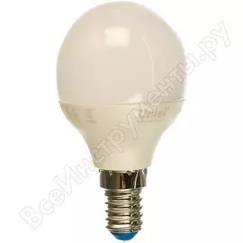 Светодиодная лампа Uniel LED-G45-6W/WW/E14/FR/MB PLM11WH UL-00002375