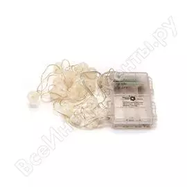 Светодиодная уличная гирлянда чудесный сад grg-d220 белые шары, 20 led, 2 метра, на 3xaa 4606400206798