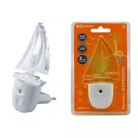 Светодиодный ночник tdm кораблик с датчиком света, 0.3 вт 220 в sq0357-0011