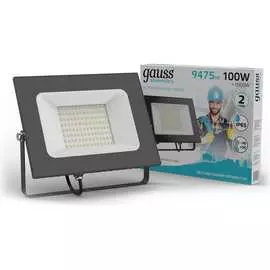 Светодиодный прожектор Gauss 100W. 8995lm, IP65, 4000К, черный 613100110