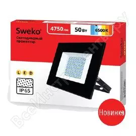 Светодиодный прожектор sweko sfl-sl-50w-230-6500k-bl