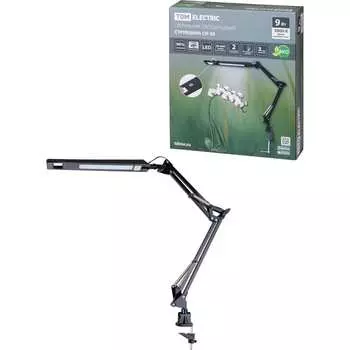 Светодиодный светильник TDM ELECTRIC струбцина СН-30, 2 колена, 220В, 9 Вт, 5000К, черный, SQ0337-0160