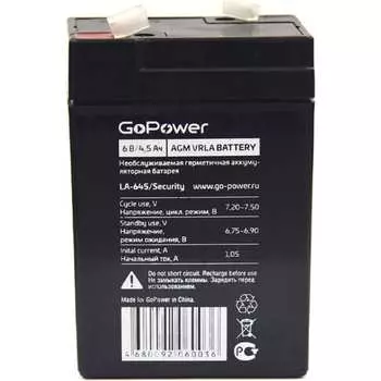 Свинцово-кислотный аккумулятор GoPower LA-645/security 00-00015321