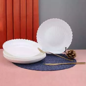 Тарелка Arya Home arya shell глубокая, из опалового стекла 8680943224156