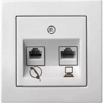 Телефонная и компьютерная розетка LIREGUS epsilon 28-034