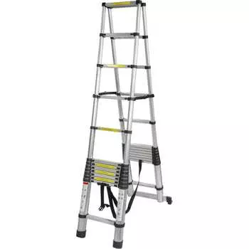 Телескопическая алюминиевая двухсекционная лестница-стремянка Forsage F-UP380-2