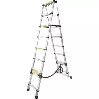 Телескопическая алюминиевая двухсекционная лестница-стремянка Forsage F-UP320-2