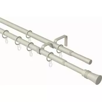 Телескопический металлический двухрядный карниз для штор Arttex