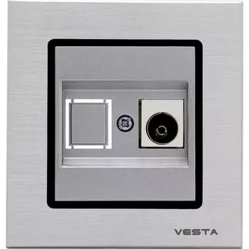 Телевизионная розетка Vesta Electric Exclusive Silver Metallic FRZ00041005SER