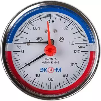 Термоманометр ЭКО-М Экомера МД04-80-G-1,6МПа-120-L-40-ОИ