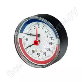 Термоманометр r226 осевой (0-6 бар; 0-120°; 1/2") giacomini r226y002 011-0460