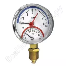 Термоманометр радиальный 6 бар, 0-120°c, 1/2" tim ис.161749