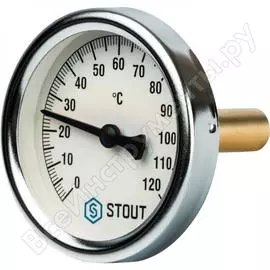 Термометр биметаллический с погружной гильзой stout rg008q0c17scdi