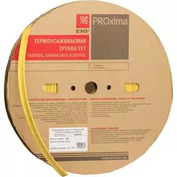 Термоусаживаемая трубка EKF тут нг 50/25 желтая рулон (50 м) proxima tut-50-y
