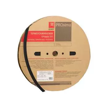 Термоусаживаемая трубка EKF тут нг 10/5 черная рулон (100 м) proxima tut-10-b
