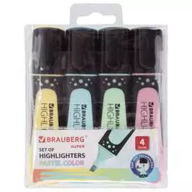 Текстовыделители BRAUBERG SUPER PASTEL 151756