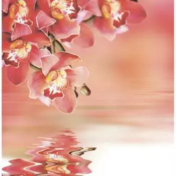 Тканевая шторка для ванны Melodia della vita Орхидеи у воды MZ-141 20913