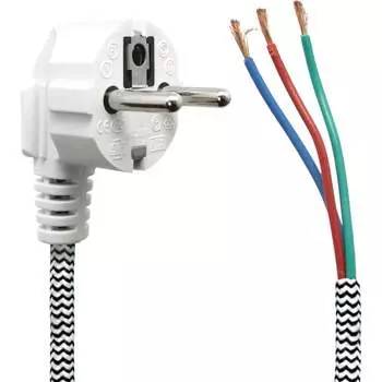 Тканевый трехжильный шнур сетевой OXION OX-OPC028