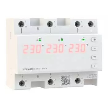 Трехфазное реле напряжения Welrok D6-40 red 4660251140397