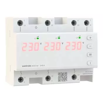 Трехфазное реле напряжения Welrok D6-63 red 4660251140410