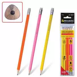 Трехгранные чернографитные карандаши BRAUBERG