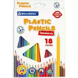 Трехгранные цветные карандаши BRAUBERG PREMIUM 181662