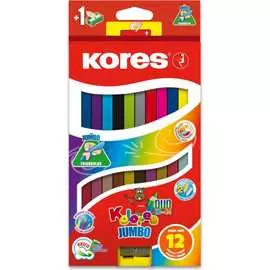 Трехгранные цветные карандаши Kores DUO Jumbo 1334937