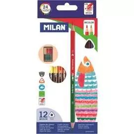 Трехгранные двухсторонние цветные карандаши Milan